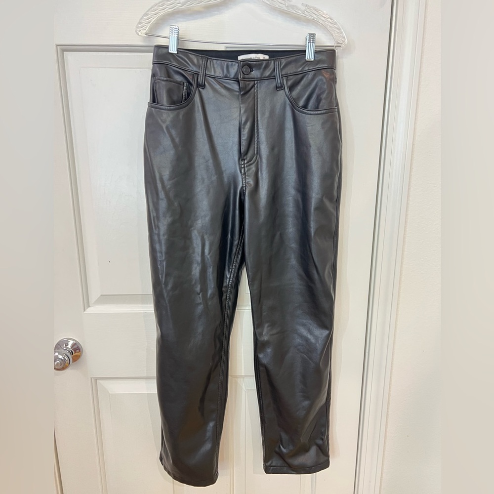 A&F Black Leather Pants